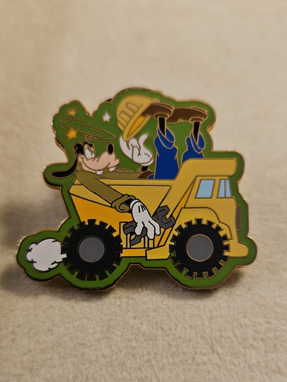 Disney Goofy Yellow Dump Truck Enamel Trading Pin 2004